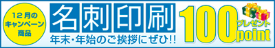 12月のキャンペーン商品　年末・年始のご挨拶に　名刺印刷