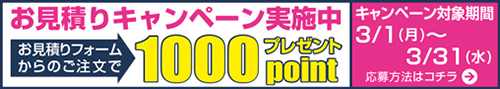 お見積りキャンペーン　1000ポイントプレゼント