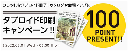 おしゃれなタブロイド冊子！カタログや会場マップに！タブロイド印刷キャンペーン！100ポイント