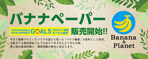 今まで廃棄されていたオーガニックバナナの茎。今注目のサステナブルペーパーです。